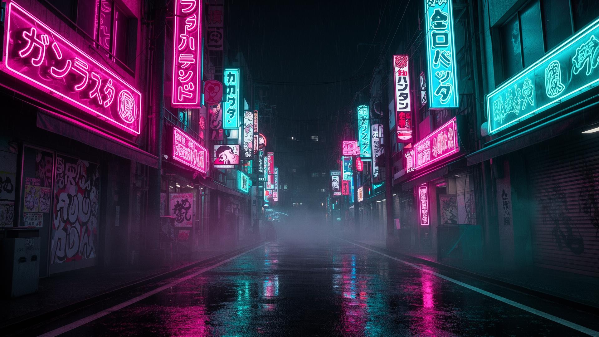 Neon karaoke alley